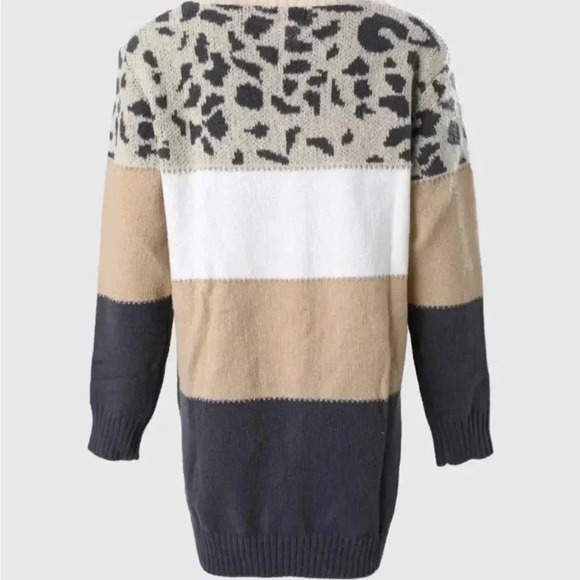 Chicme Women’s Crochet Patchwork V Neck Long Pullover Sweater - Size Small - Picture 4 of 10